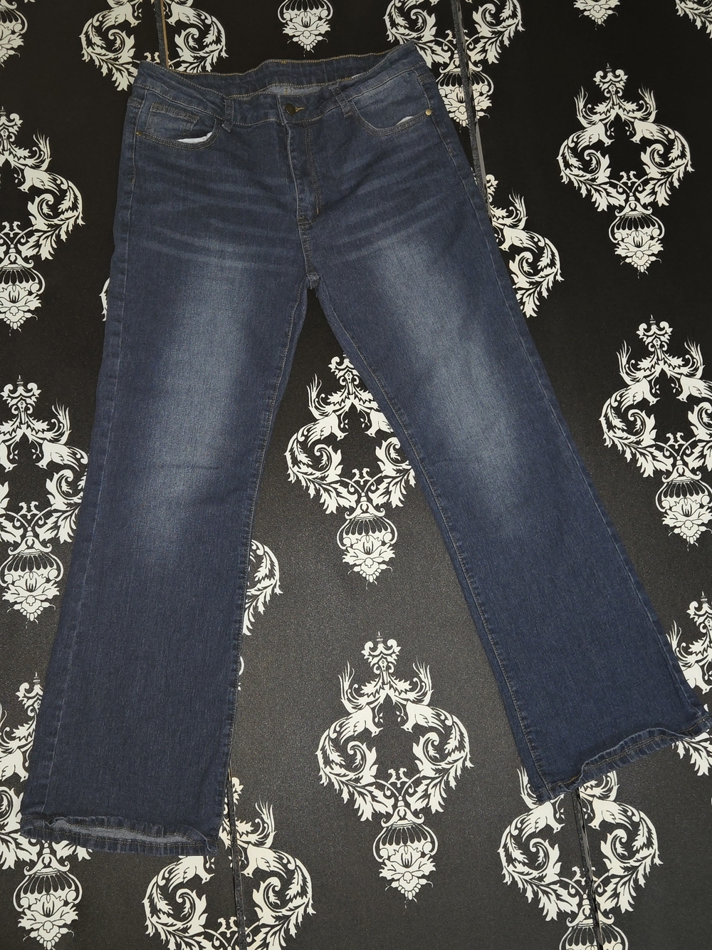Women’s Dark Wash Bootcut Jeans XL (14/16) Mid-Rise Casual Denim
